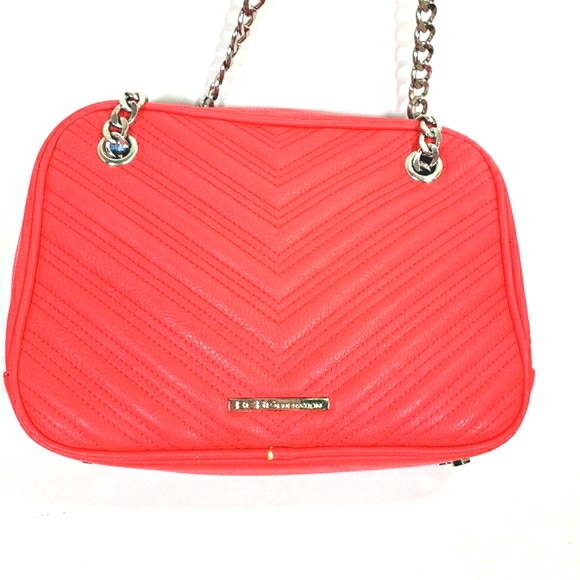 BCBG Eneration Red Coral Shoulder Bag Chain Purse - Picture 7 of 11